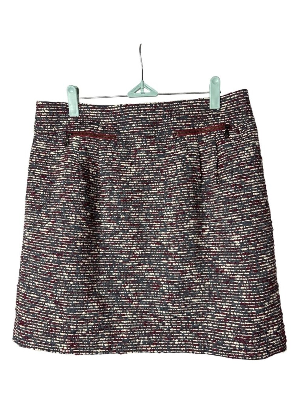 Ann Taylor LOFT Pencil Skirt Size 8 Knee Length Tweed Grey Red White Academia
